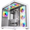 Fantech Gabinete Lumina X CG85X WHITE 6 Fans Panoramic View