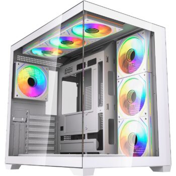 Fantech Gabinete Lumina X CG85X WHITE 6 Fans Panoramic View