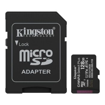 Kingston Memoria Micro SD XC con Adaptador 128GB 150MB/s CANVAS Select Plus V10 A1 SDCS3/128GB