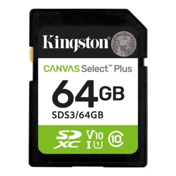 Kingston Memoria 64GB SD XC Canvas Select PLUS G V10 A1 SDS3/64GB