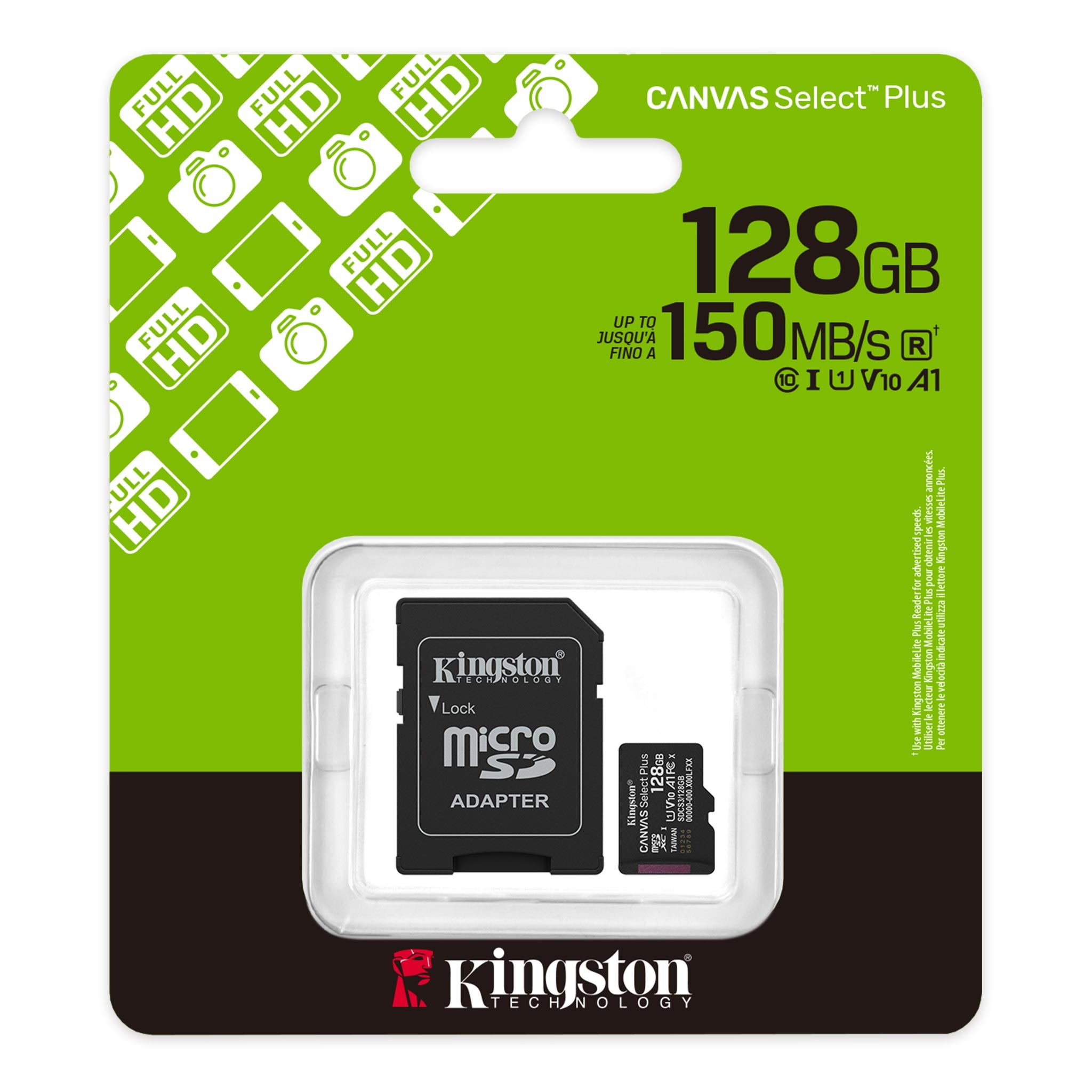 Almacenamiento y Drives Kingston Memoria Micro SD XC con Adaptador 128GB 150MB/s CANVAS Select Plus V10 A1 SDCS3/128GB ETCHILE Kingston Memoria Micro SD XC con Adaptador 128GB 150MB/s CANVAS Select Plus V10 A1 SDCS3/128GB - Imagen 3