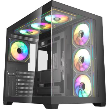 Fantech Gabinete Lumina X CG85X BLACK 6 Fans Panoramic View