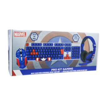 MARVEL Kit Combo Teclado/Mouse/Audífonos Captain America 3 in 1