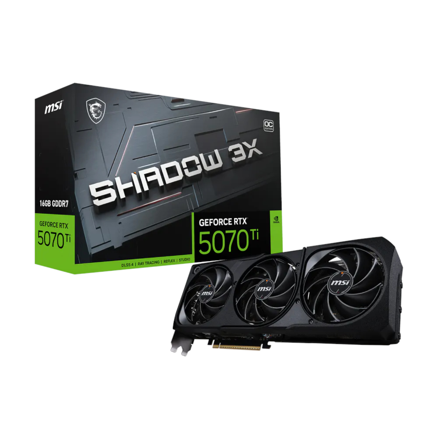 MSI Tarjeta de Video GPU RTX 5070 Ti 16GB SHADOW 3X OC Edition