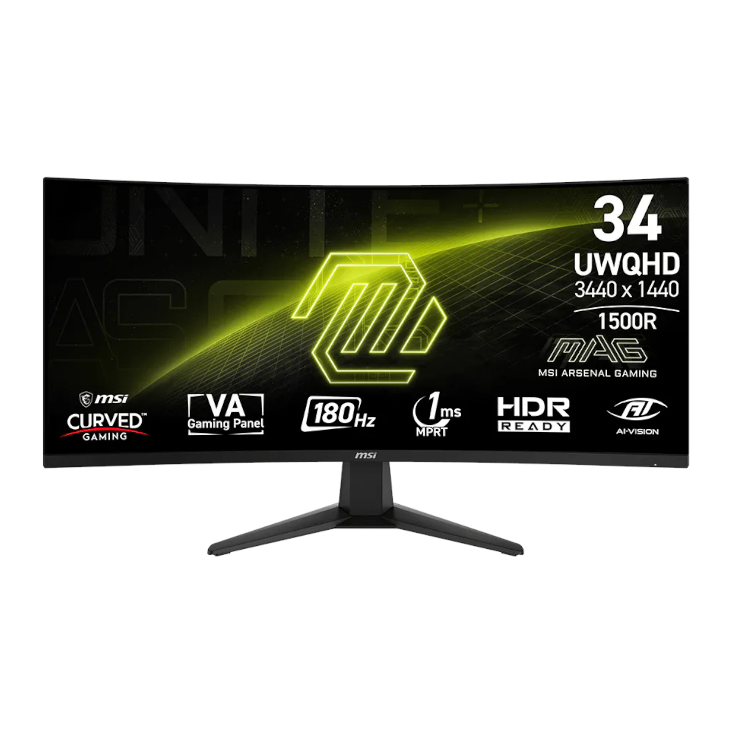 MSI Monitor Gamer MAG 346CQ UWQHD 3440x1440 180Hz 1ms VA FreeSync Premium