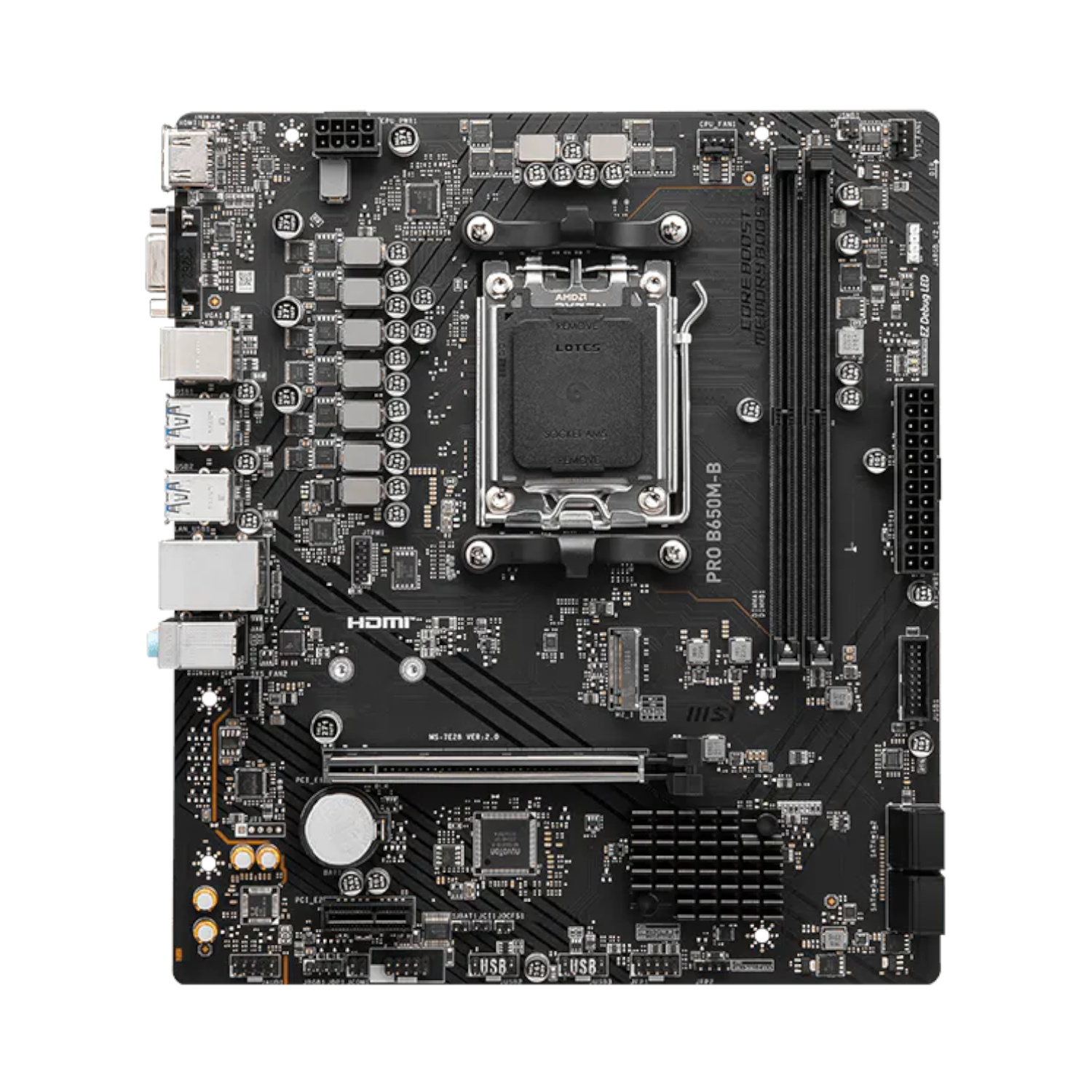 AMD MSI Placa Madre PRO B650M-B AM5 DDR5 Series 7000/8000/9000 mATX ETCHILE MSI Placa Madre PRO B650M-B AM5 DDR5 Series 7000/8000/9000 mATX - Imagen 2
