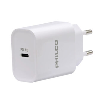 PHILCO Cargador Rápido 3.0 Tipo C USB-Type QUICK CHARGER 20W 0.6A Sin Cable