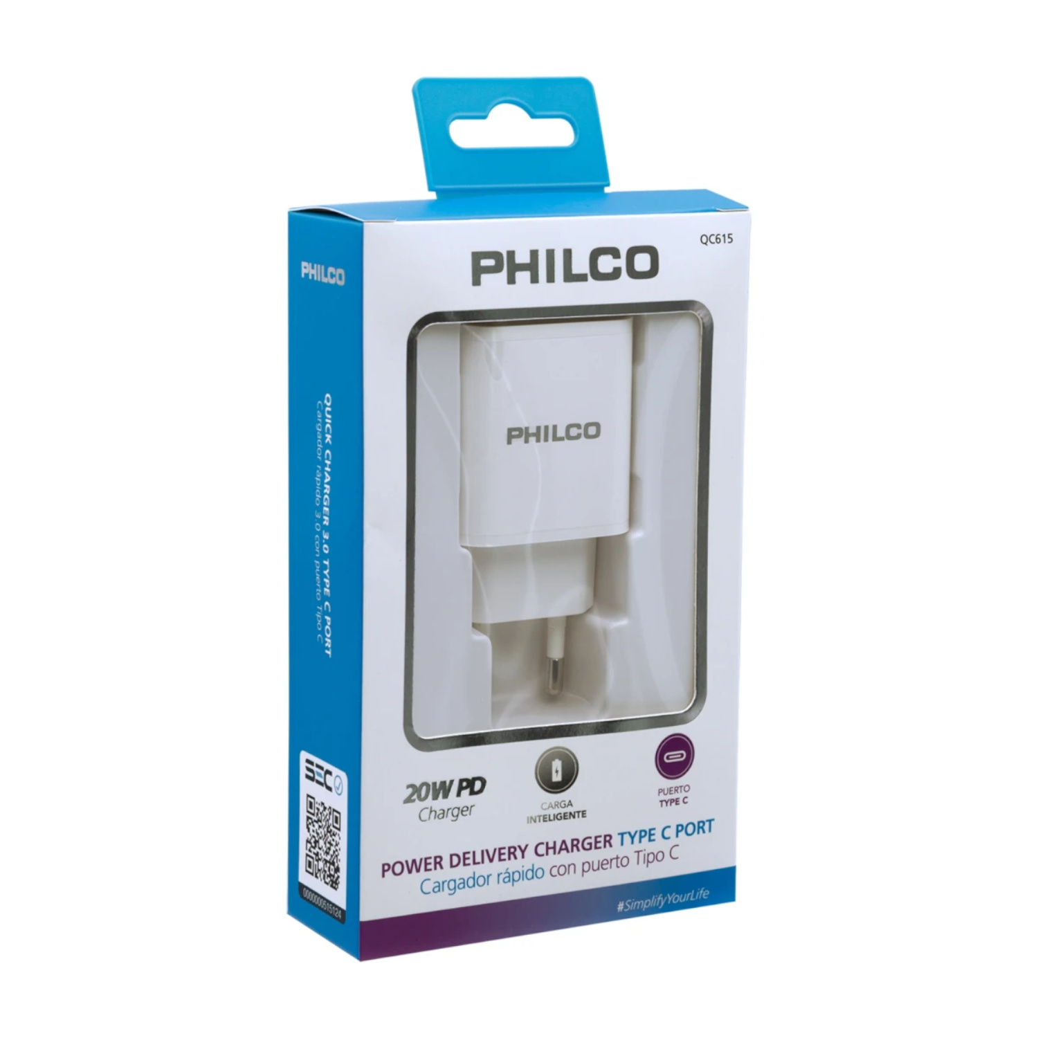 PHILCO Cargador Rápido 3.0 Tipo C USB-Type QUICK CHARGER 20W 0.6A Sin Cable - Imagen 4