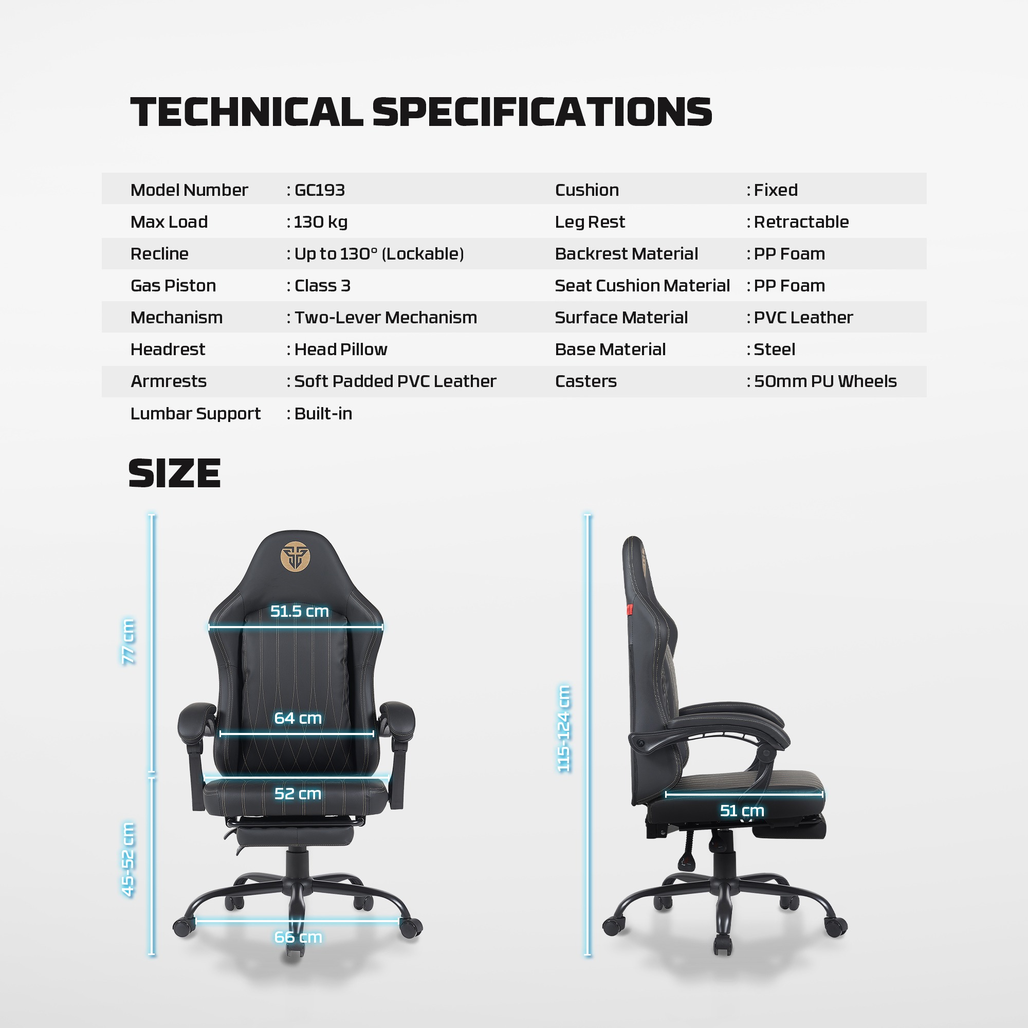 OFERTAS GAMER Fantech Silla Gamer GC193 BLUE ETCHILE Fantech Silla Gamer GC193 BLUE - Imagen 12