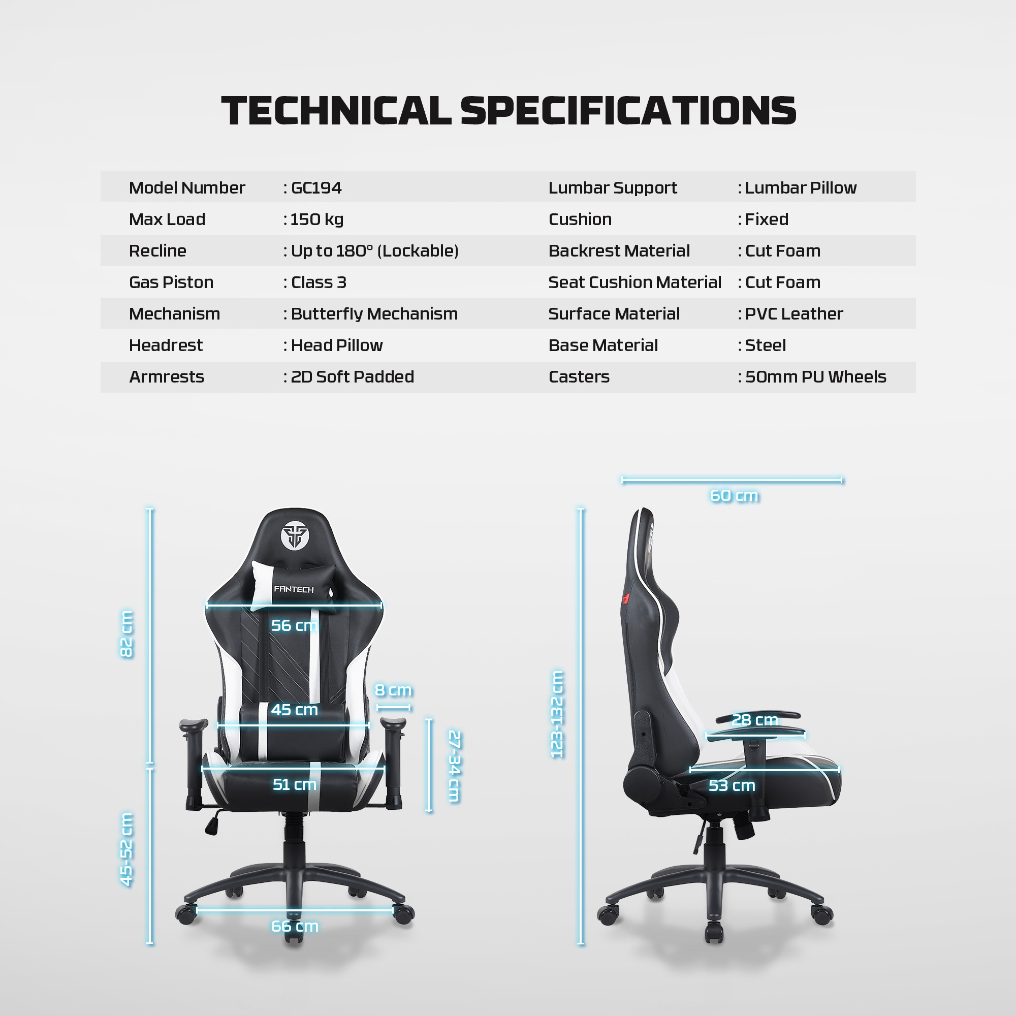 Productos Fantech Silla Gamer GC194 RED ETCHILE Fantech Silla Gamer GC194 RED - Imagen 20