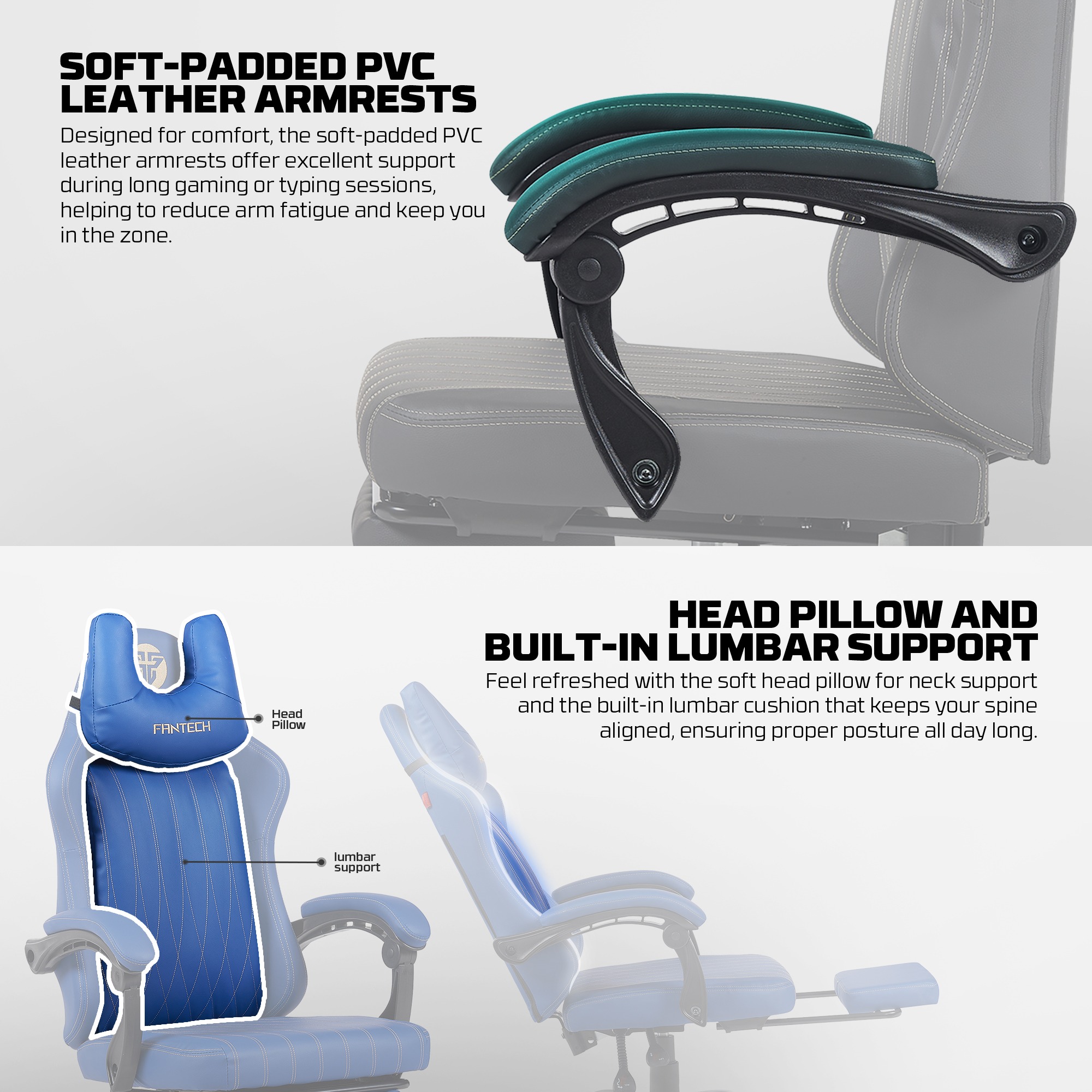 OFERTAS GAMER Fantech Silla Gamer GC193 BLUE ETCHILE Fantech Silla Gamer GC193 BLUE - Imagen 15