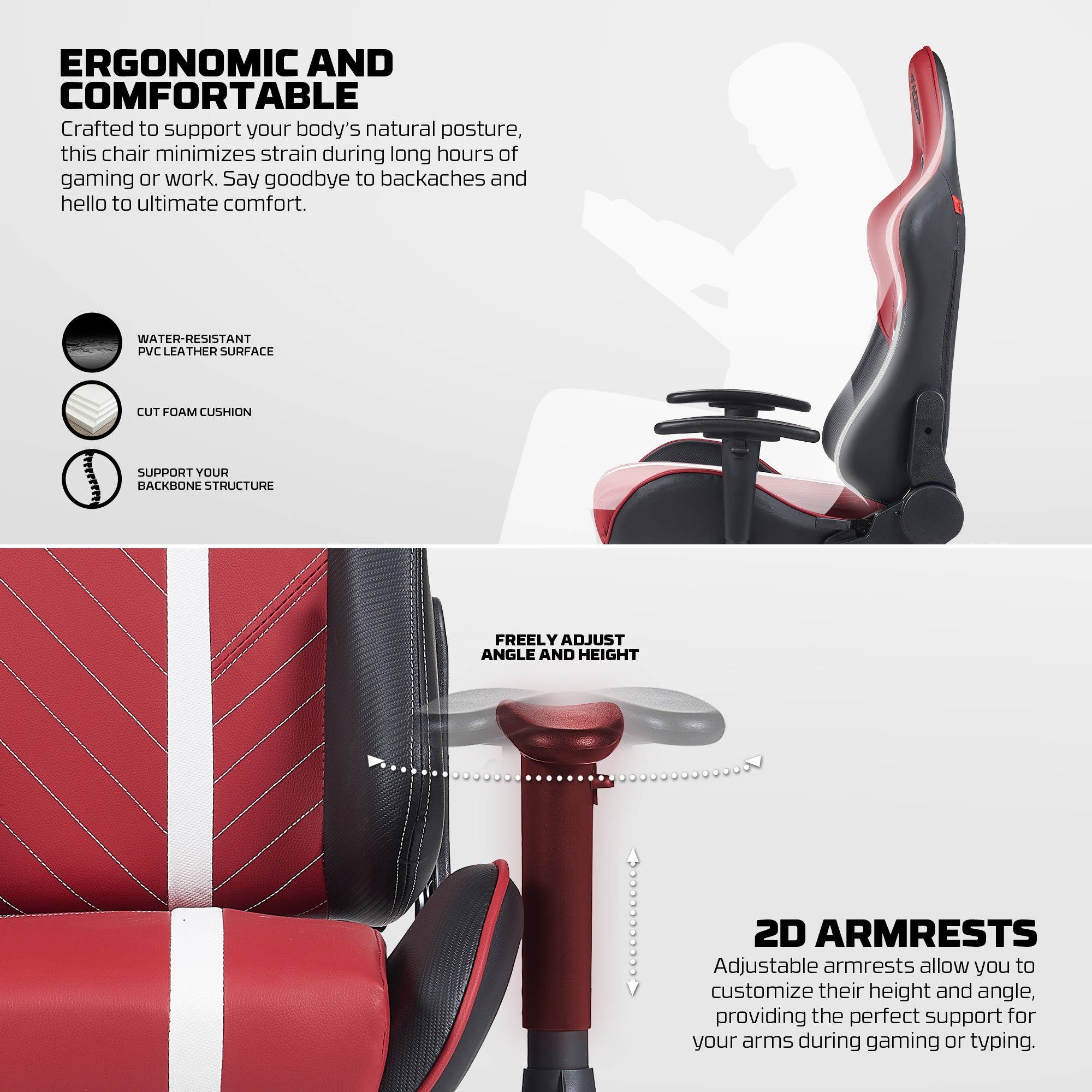 Productos Fantech Silla Gamer GC194 RED ETCHILE Fantech Silla Gamer GC194 RED - Imagen 15