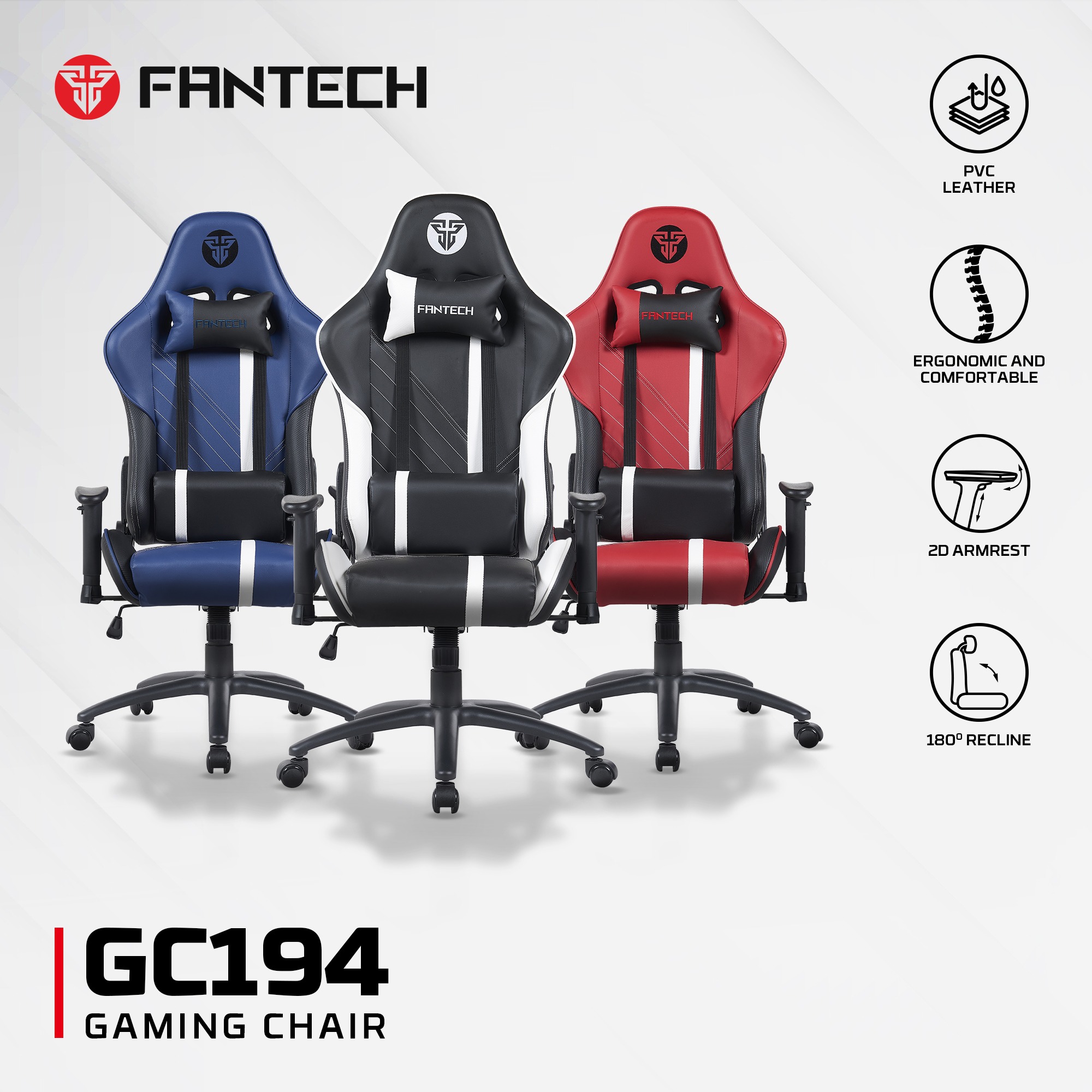 Productos Fantech Silla Gamer GC194 RED ETCHILE Fantech Silla Gamer GC194 RED - Imagen 12