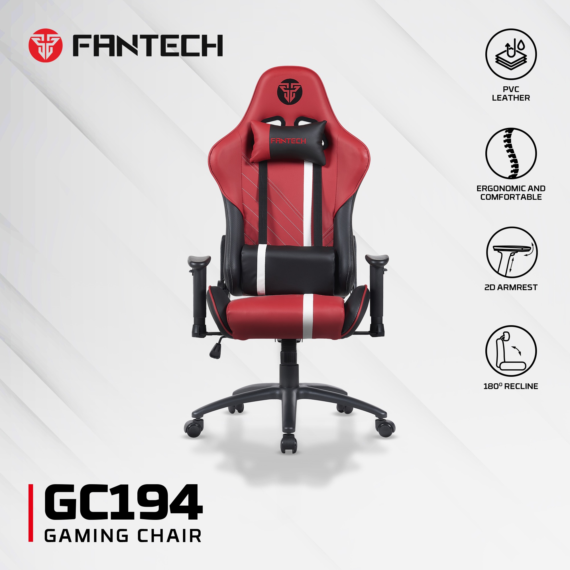 Productos Fantech Silla Gamer GC194 RED ETCHILE Fantech Silla Gamer GC194 RED - Imagen 23