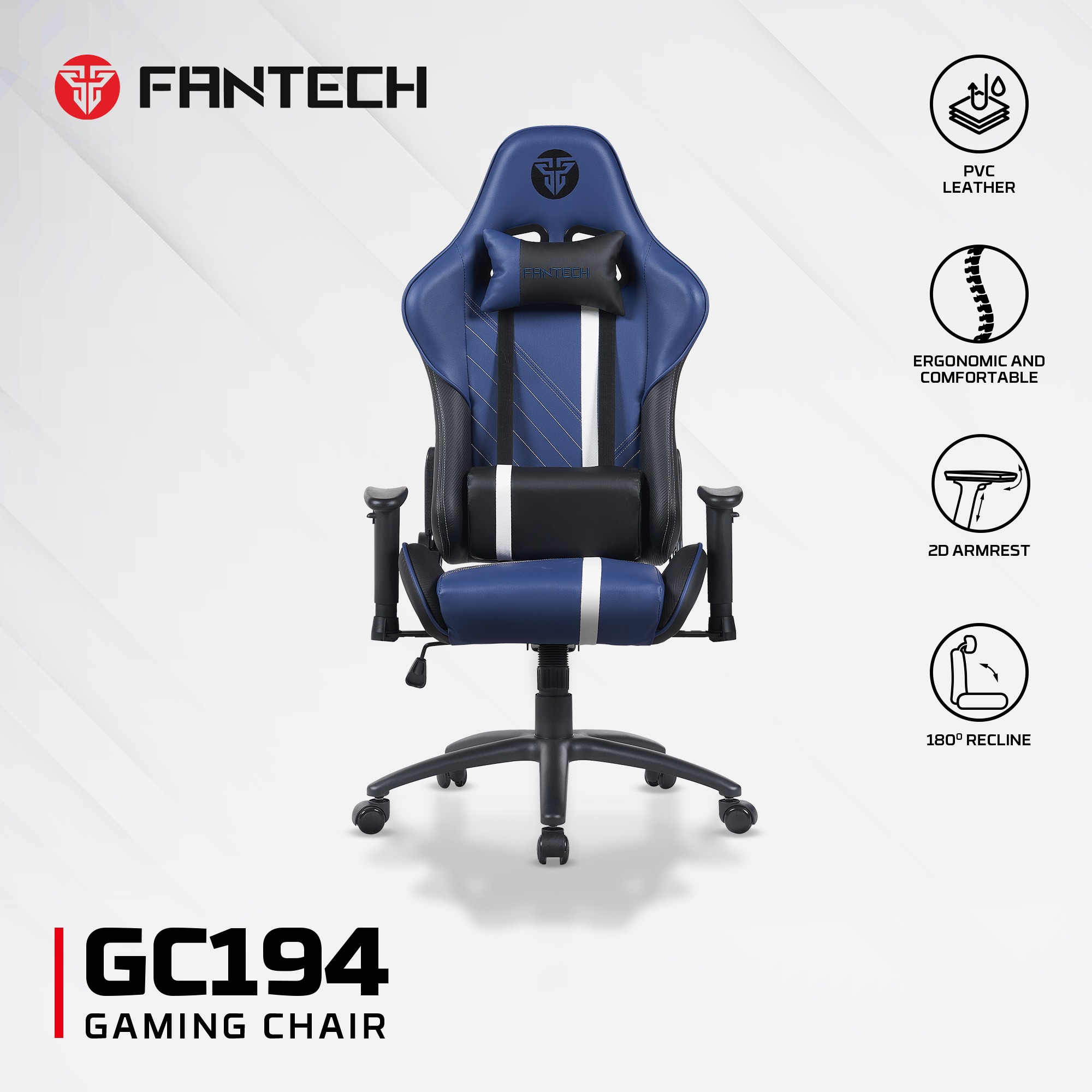 Productos Fantech Silla Gamer GC194 BLUE ETCHILE Fantech Silla Gamer GC194 BLUE - Imagen 23