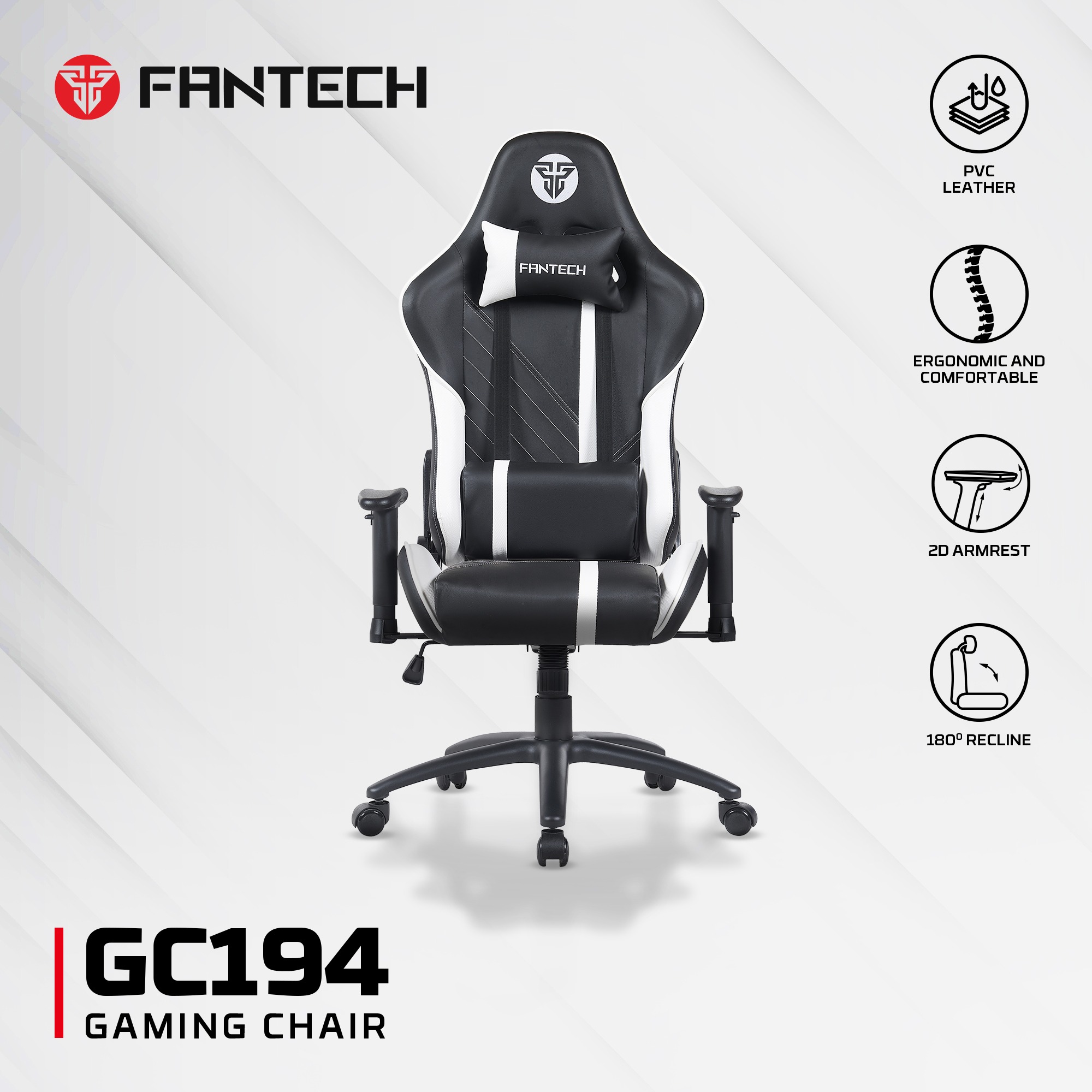 Productos Fantech Silla Gamer GC194 BLACK ETCHILE Fantech Silla Gamer GC194 BLACK - Imagen 3