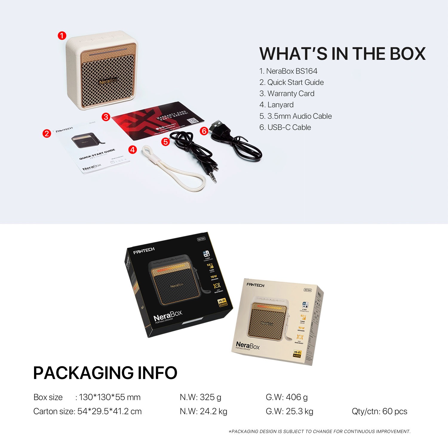 Accesorios Bluetooth Fantech Parlante Bluetooth NeraBox BS164 Portable Speaker Beige 10W 4 Modos Conexión TWS Mode ETCHILE Fantech Parlante Bluetooth NeraBox BS164 Portable Speaker Beige 10W 4 Modos Conexión TWS Mode - Imagen 4