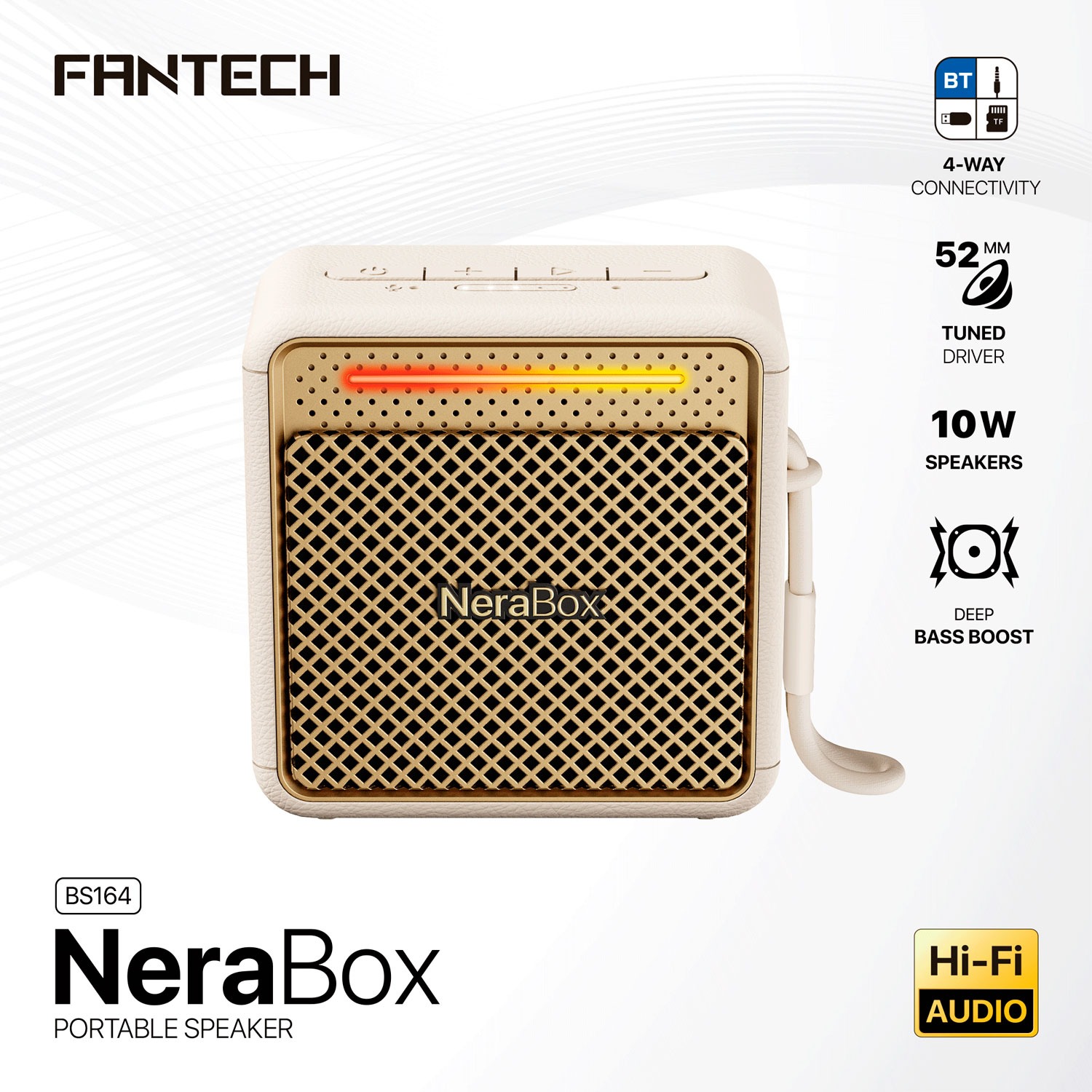 Accesorios Bluetooth Fantech Parlante Bluetooth NeraBox BS164 Portable Speaker Beige 10W 4 Modos Conexión TWS Mode ETCHILE Fantech Parlante Bluetooth NeraBox BS164 Portable Speaker Beige 10W 4 Modos Conexión TWS Mode - Imagen 3