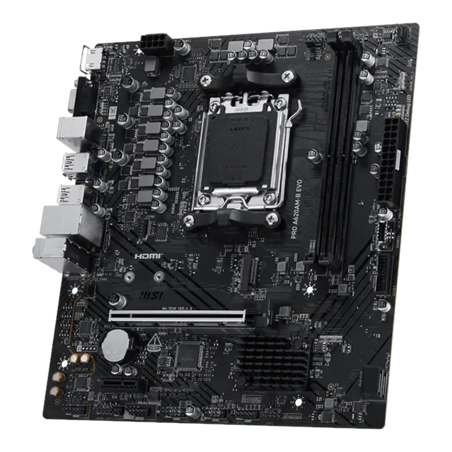 AMD MSI Placa Madre PRO A620AM-B EVO DDR5 AM5 RYZEN Series 7000/8000/9000 Ready ETCHILE MSI Placa Madre PRO A620AM-B EVO DDR5 AM5 RYZEN Series 7000/8000/9000 Ready - Imagen 4